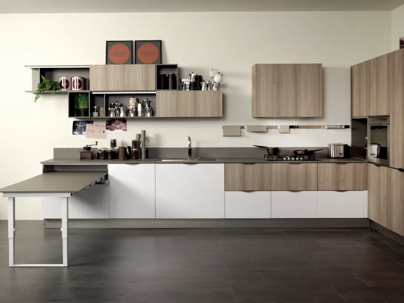 Cucine con tavolo a scomparsa