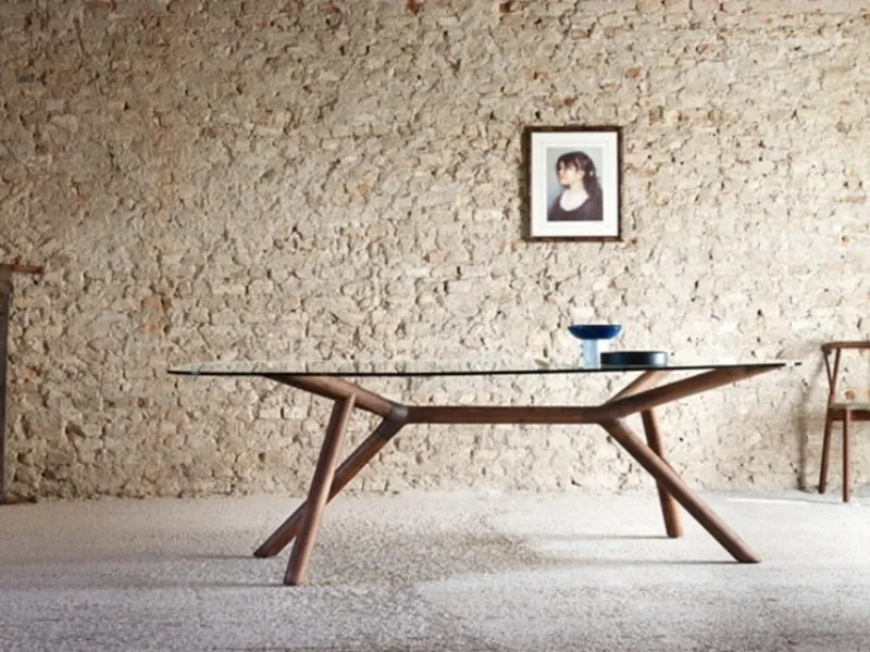 Tavolo legno e vetro