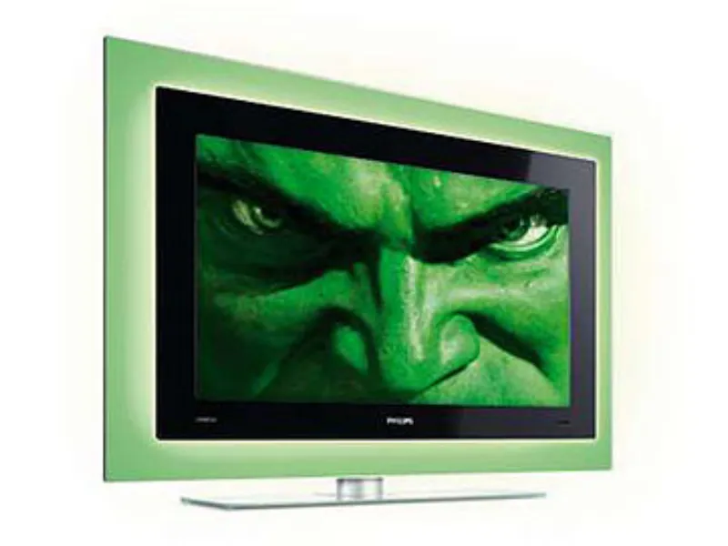 schermo piatto verde con immagine di hulk