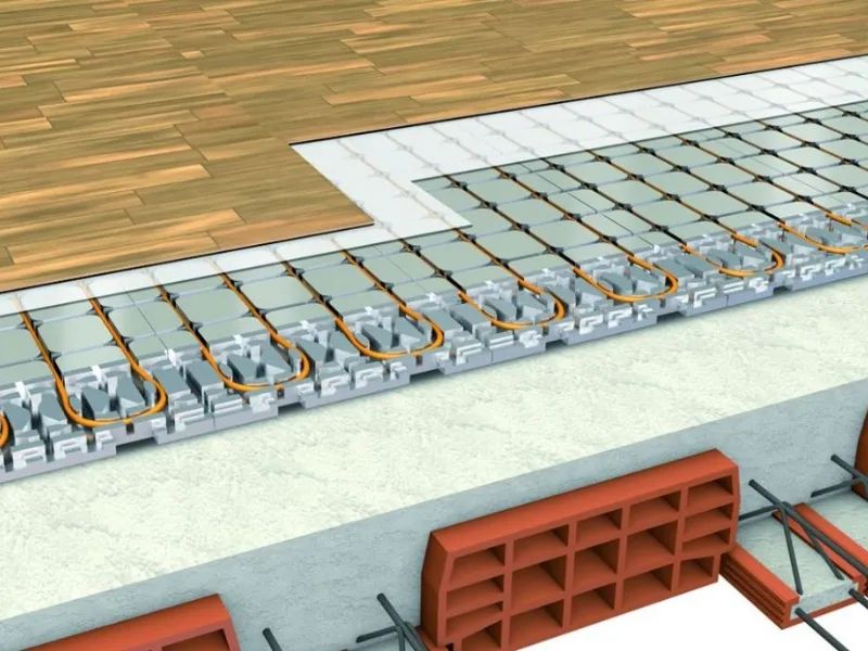 Sistema di riscaldamento a pavimento ribassato a secco Radial Alu G by Isolconfort