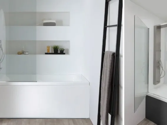 Vasca da bagno rettangolare con doccia Combilight Easy di Kinedo