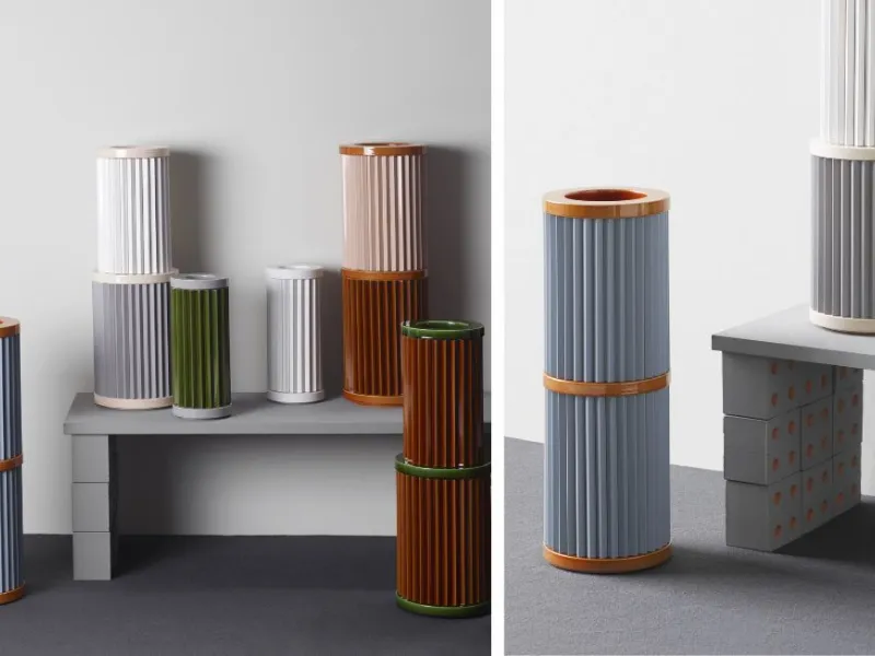 Vaso fatto a mano in ceramica, Rombini Vases di Mutina
