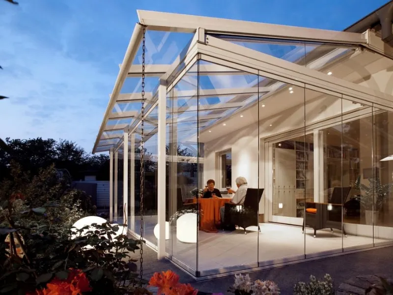 Veranda in pvc e vetro